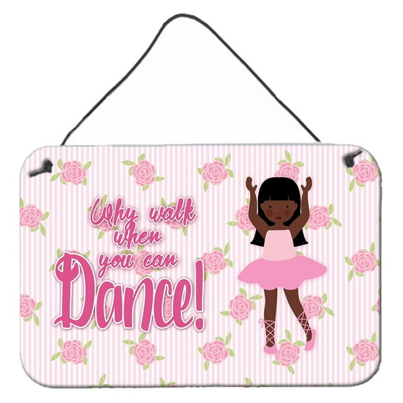 Carolines Treasures BB5389DS812 Ballet Long Hair African American Wall or Door Hanging Prints 8x12 multicolor