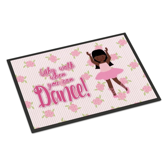Carolines Treasures BB5389MAT Ballet Long Hair African American Door Mat Indoor Rug or Outdoor Welcome Mat 18x27 Doormat