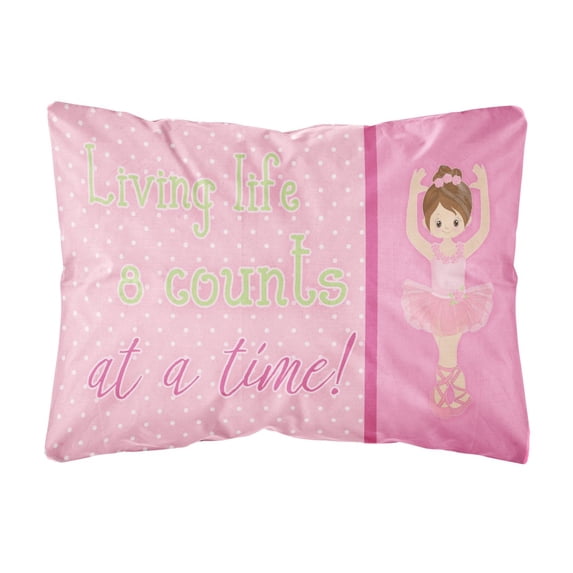 Carolines Treasures BB5396PW1216 Ballet in 8 Counts Brunette Canvas Fabric Decorative Pillow, 12H x16W, multicolor