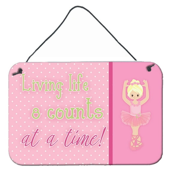 Carolines Treasures BB5397DS812 Ballet in 8 Counts Blonde Wall or Door Hanging Prints  8x12 multicolor