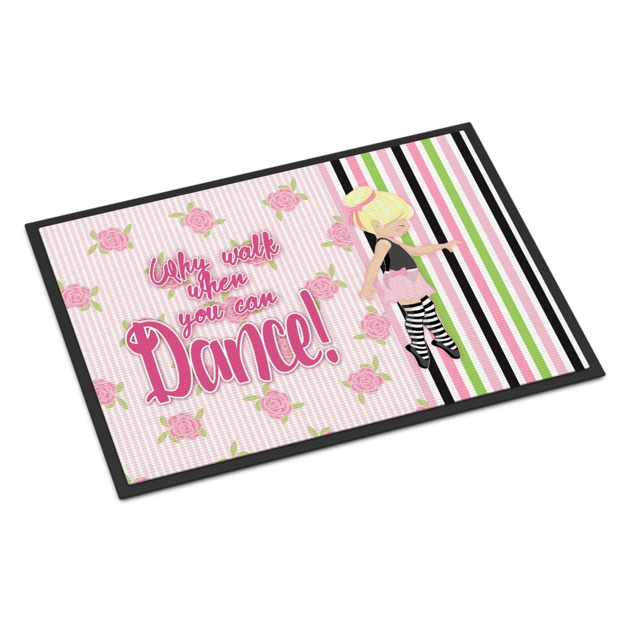 Carolines Treasures BB5400JMAT Ballet Dance Stripes Blonde Door Mat Indoor Rug or Outdoor Welcome Mat 24x36 Doormat