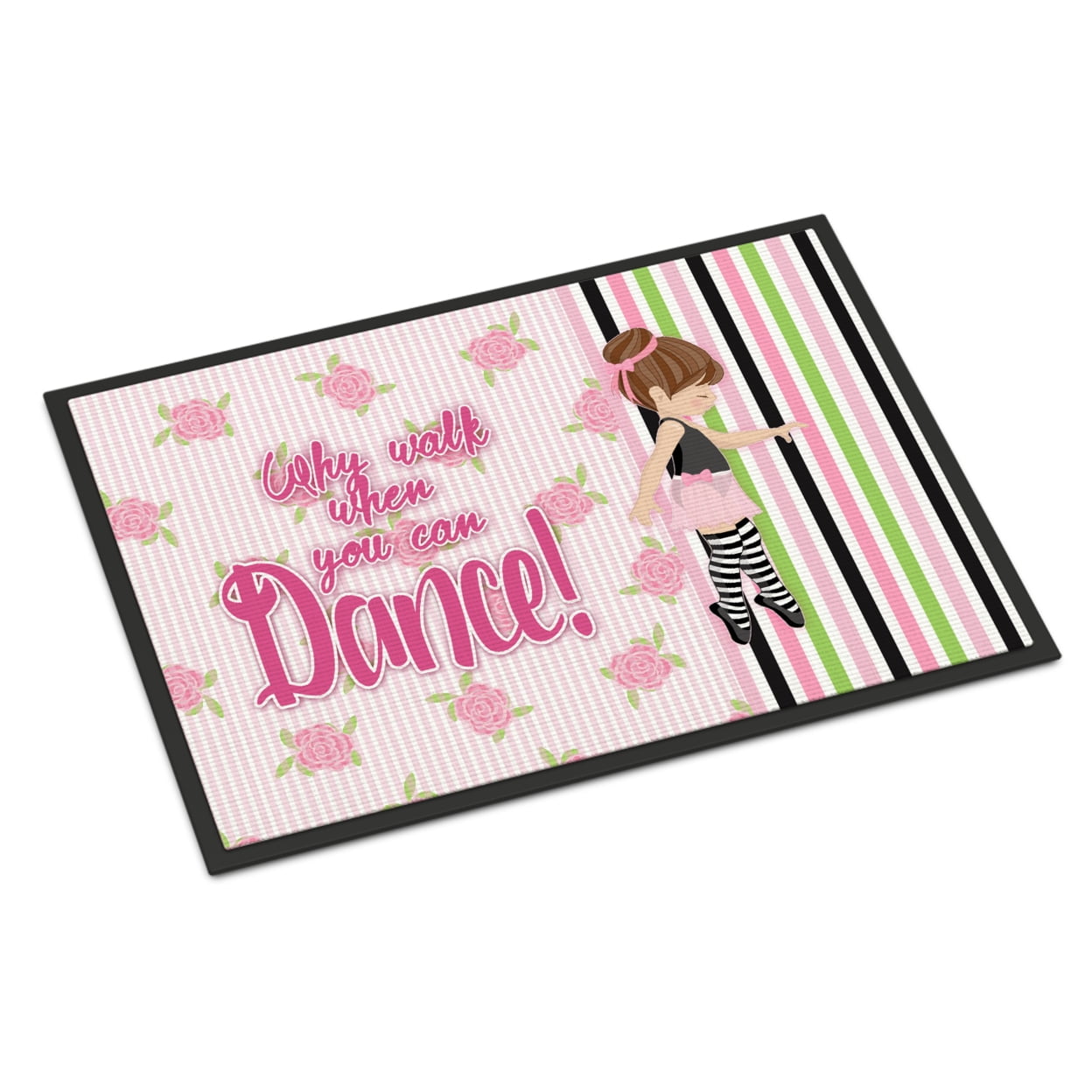 Ballet Dance Stripes Brunette Door Mat
