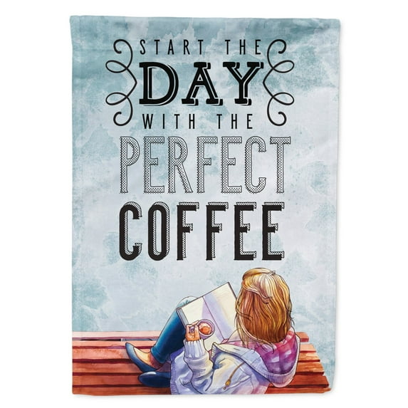 Carolines Treasures BB5404GF Start the Day Coffee Sign Flag Garden Size Small multicolor