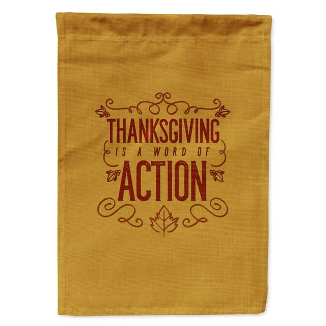 Carolines Treasures BB5458GF Thanksgiving is Action Flag Garden Size  Small multicolor