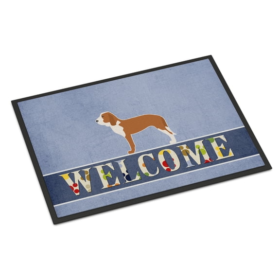 Carolines Treasures BB5495MAT Spanish Hound Welcome Door Mat Indoor Rug or Outdoor Welcome Mat 18x27 Doormat  18H X 27W