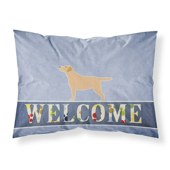 Carolines Treasures BB5501PILLOWCASE Yellow Labrador Retriever Welcome Fabric Standard Pillowcase Standard multicolor