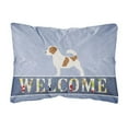 thumbnail image 1 of Carolines Treasures BB5511PW1216 Jack Russell Terrier Welcome Canvas Fabric Decorative Pillow, 12H x16W, multicolor, 1 of 3