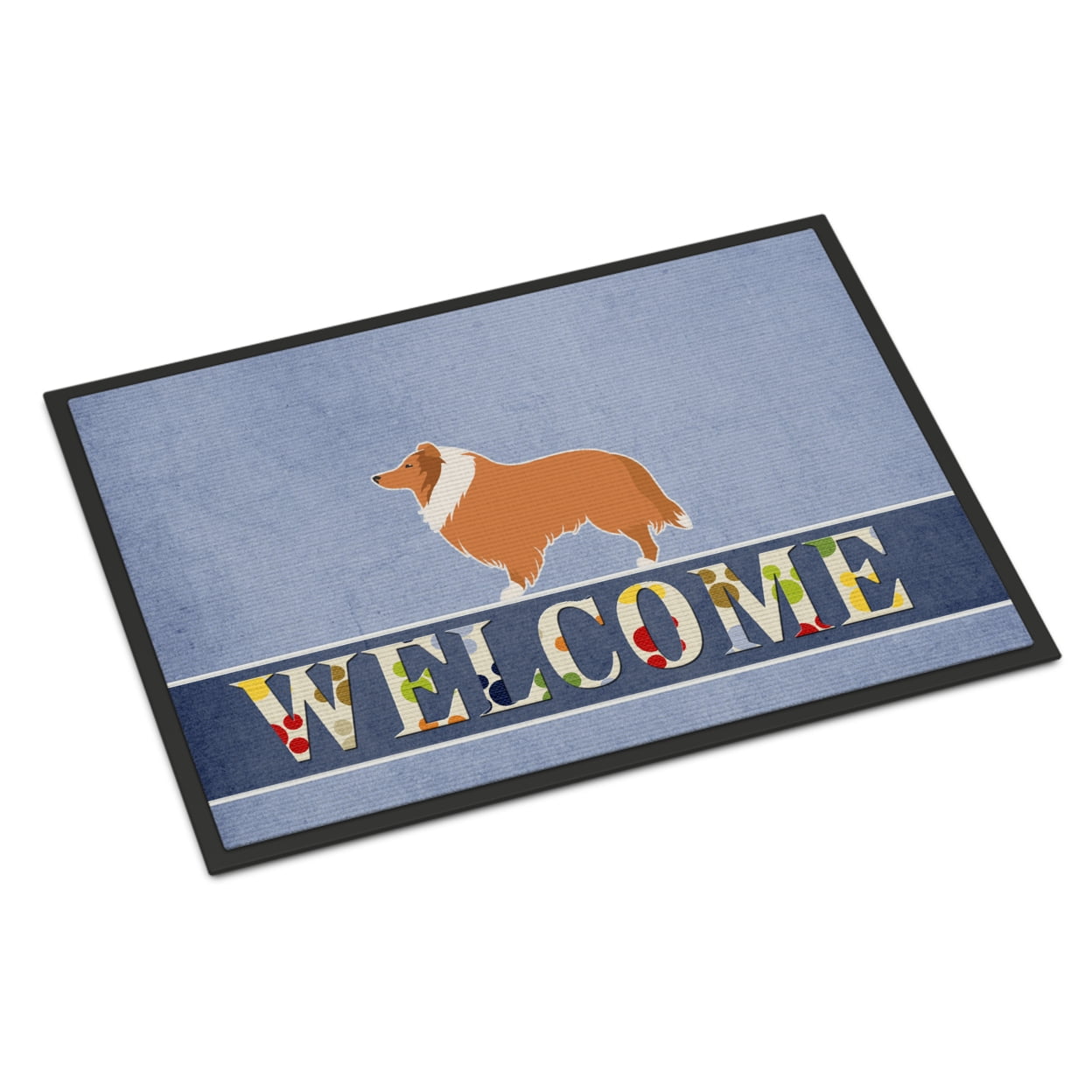 Carolines Treasures BB5520JMAT Collie Welcome Door Mat Indoor Rug or Outdoor Welcome Mat 24x36 Doormat  24H X 36W