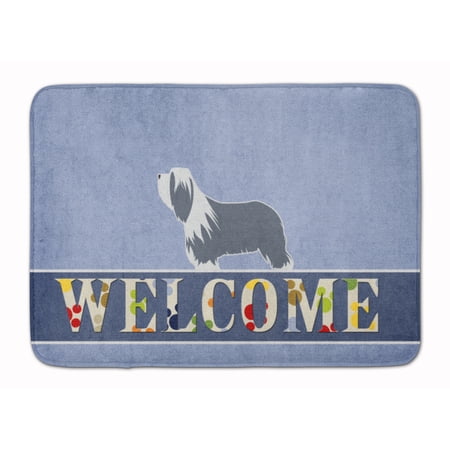 Carolines Treasures BB5521RUG Bearded Collie Welcome Machine Washable Memory Foam Mat 19 X 27" multicolor