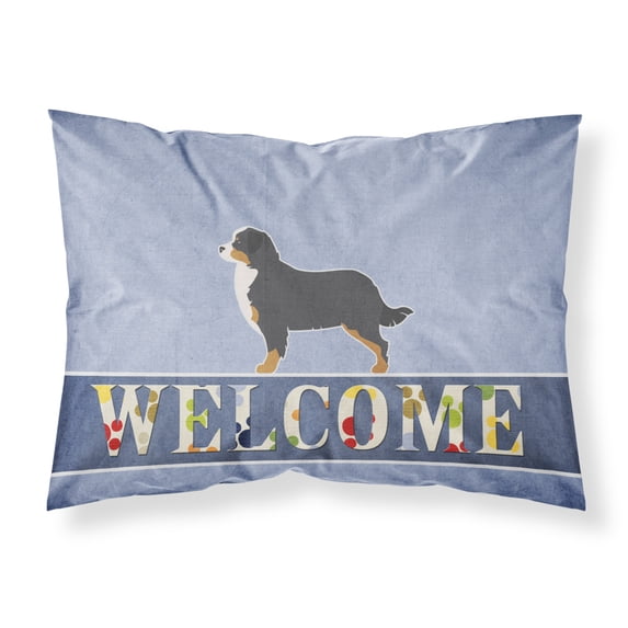 Carolines Treasures BB5523PILLOWCASE Bernese Mountain Dog Welcome Fabric Standard Pillowcase Standard multicolor