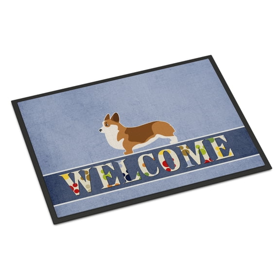 Carolines Treasures BB5524MAT Corgi Welcome Door Mat Indoor Rug or Outdoor Welcome Mat 18x27 Doormat 18H X 27W