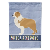 Carolines Treasures BB5526GF Red Border Collie Welcome Flag Garden Size  Small multicolor