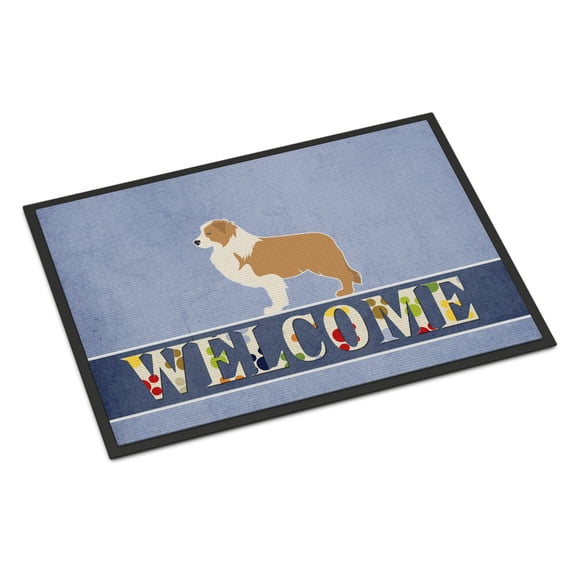 Red Border Collie Welcome Door Mat