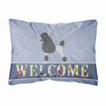 thumbnail image 1 of Carolines Treasures BB5543PW1216 Poodle Welcome Canvas Fabric Decorative Pillow, 12H x16W, multicolor, 1 of 3