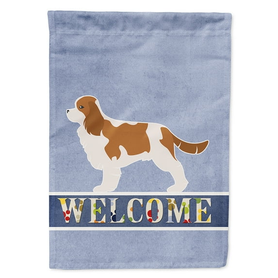 Carolines Treasures BB5553CHF Cavalier King Charles Spaniel Welcome Flag Canvas House Size Large multicolor