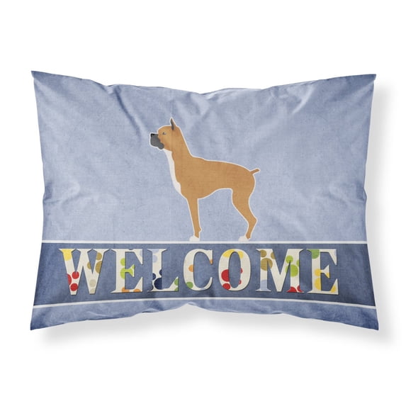 Carolines Treasures BB5557PILLOWCASE Boxer Welcome Fabric Standard Pillowcase Standard multicolor