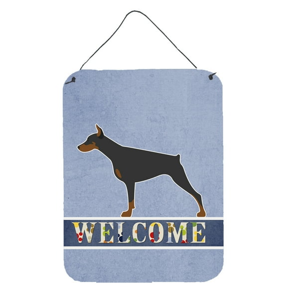 Caroline's Treasures BB5564DS1216 Doberman Pinscher Welcome Wall or Door Hanging Prints, 12x16, multicolor