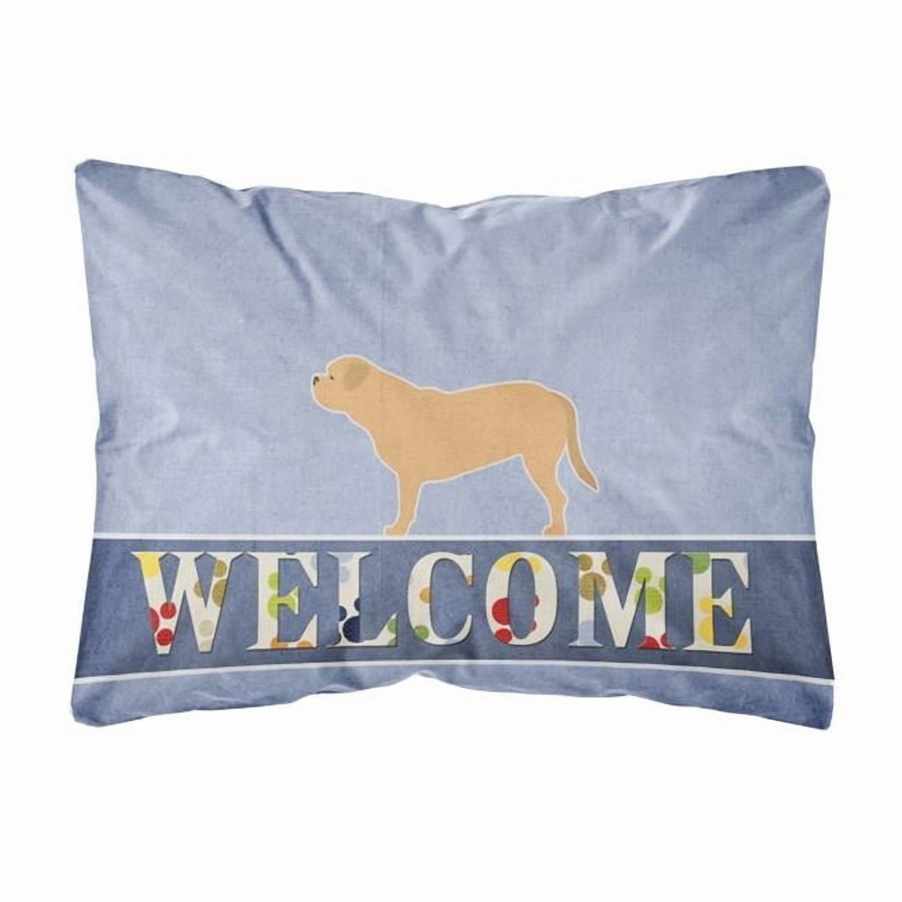 Carolines Treasures BB5574PW1216 Dogue de Bordeaux Welcome Canvas Fabric Decorative Pillow, 12H x16W, multicolor