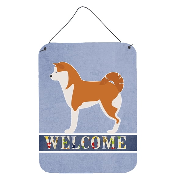 Caroline's Treasures BB5576DS1216 Akita Welcome Wall or Door Hanging Prints, 12x16, multicolor