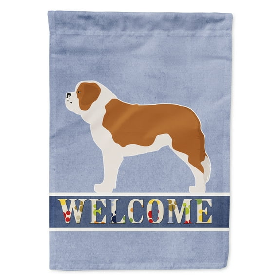 Carolines Treasures BB5580GF Saint Bernard Welcome Flag Garden Size Small multicolor