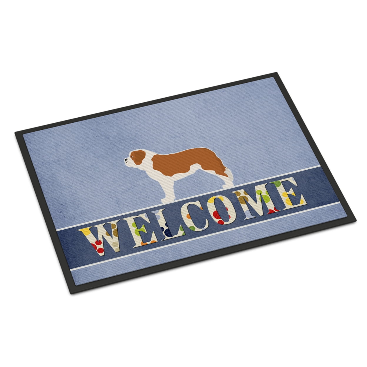 Carolines Treasures BB5580JMAT Saint Bernard Welcome Door Mat Indoor Rug or Outdoor Welcome Mat 24x36 Doormat  24H X 36W