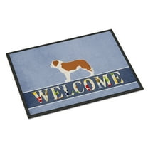 Carolines Treasures BB5580MAT Saint Bernard Welcome Door Mat Indoor Rug or Outdoor Welcome Mat 18x27 Doormat  18H X 27W