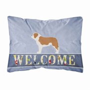 Saint Bernard Welcome Canvas Fabric Decorative Pillow