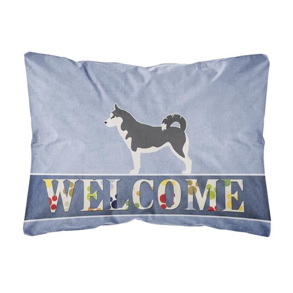 Siberian Husky Welcome Canvas Fabric Decorative Pillow