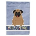 thumbnail image 1 of Pug Brown Welcome Flag Canvas House Size, 1 of 4