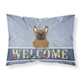 thumbnail image 1 of Carolines Treasures BB5594PILLOWCASE French Bulldog Brown Welcome Fabric Standard Pillowcase Standard multicolor, 1 of 2