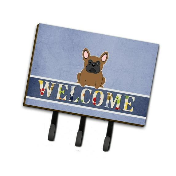 Carolines Treasures BB5594TH68 French Bulldog Brown Welcome Leash or Key Holder Triple multicolor