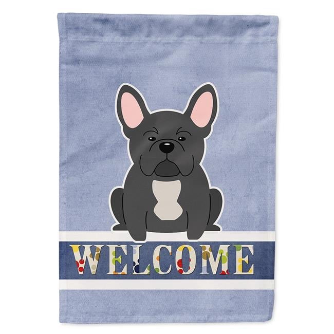 French Bulldog Black Welcome Garden Flag