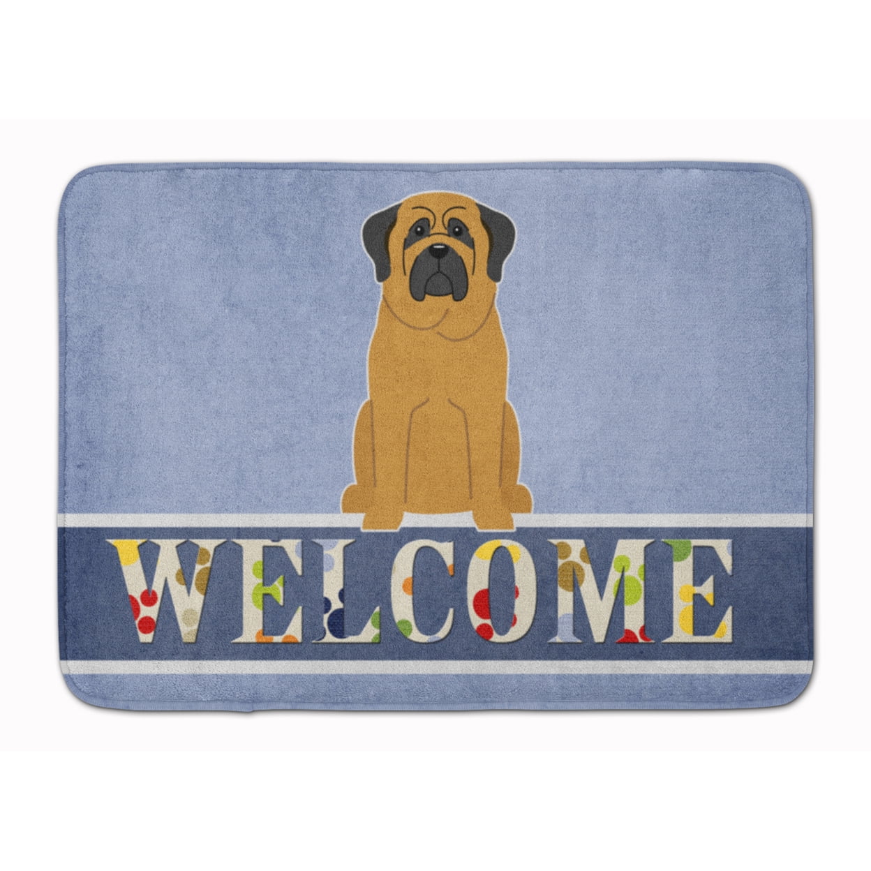 Carolines Treasures BB5599RUG Mastiff Welcome Machine Washable Memory Foam Mat 19 X 27" multicolor