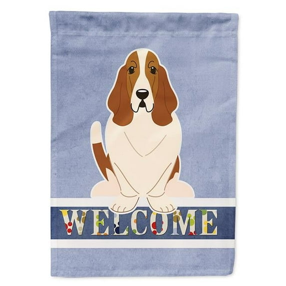 Caroline's Treasures BB5602CHF Basset Hound Welcome Flag Canvas House Size , Large, multicolor