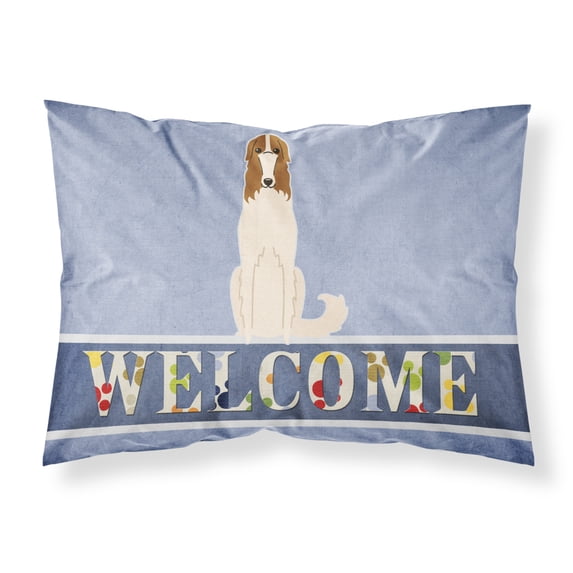Carolines Treasures BB5604PILLOWCASE Borzoi Welcome Fabric Standard Pillowcase Standard multicolor