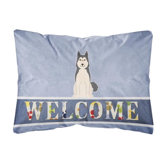Carolines Treasures BB5606PW1216 West Siberian Laika Spitz Welcome Canvas Fabric Decorative Pillow