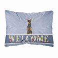 thumbnail image 1 of Carolines Treasures BB5609PW1216 Manchester Terrier Welcome Canvas Fabric Decorative Pillow, 12H x16W, multicolor, 1 of 3