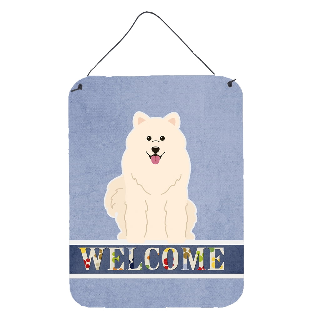 Caroline's Treasures BB5611DS1216 Samoyed Welcome Wall or Door Hanging Prints, 12x16, multicolor