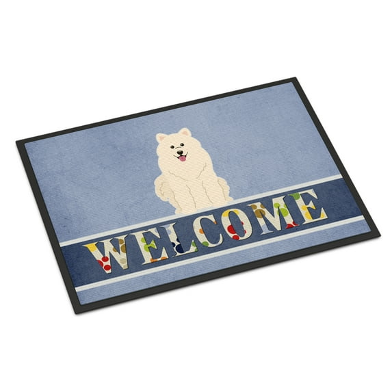 Carolines Treasures BB5611MAT Samoyed Welcome Door Mat Indoor Rug or Outdoor Welcome Mat 18x27 Doormat 27"L x 18"W