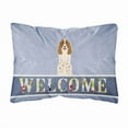 thumbnail image 1 of Carolines Treasures BB5612PW1216 Russian Spaniel Welcome Canvas Fabric Decorative Pillow, 12H x16W, multicolor, 1 of 3