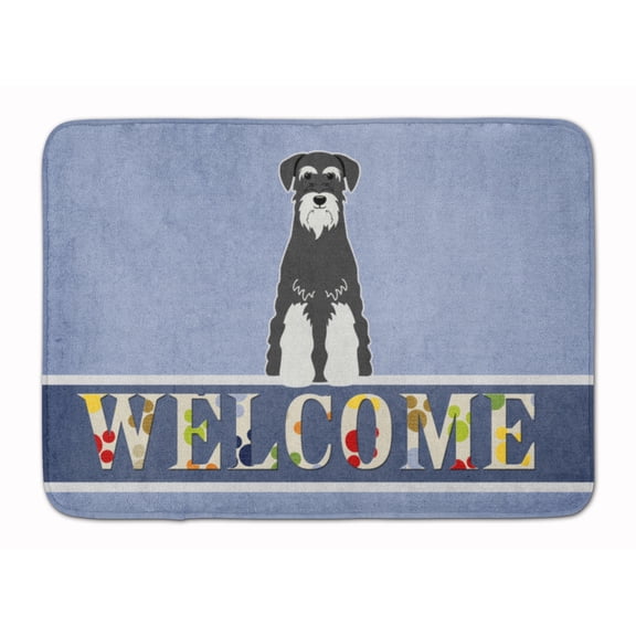 Carolines Treasures BB5614RUG Standard Schnauzer Salt and Pepper Welcome Machine Washable Memory Foam Mat 19 X 27"