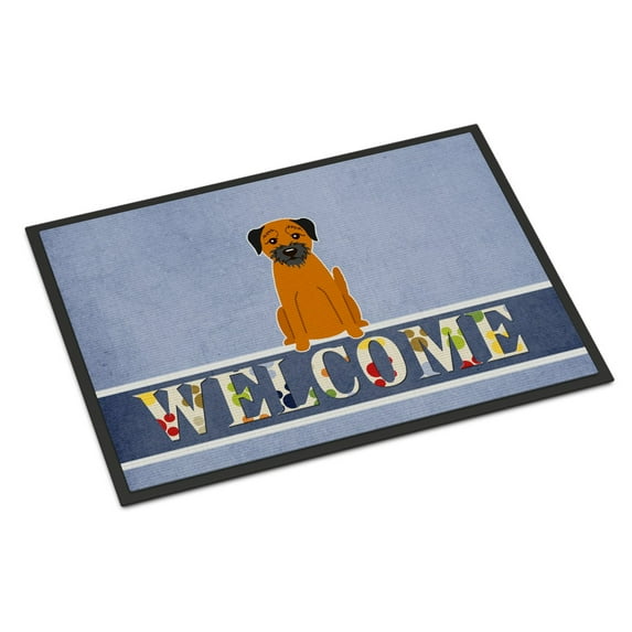 Carolines Treasures BB5620MAT Border Terrier Welcome Door Mat Indoor Rug or Outdoor Welcome Mat 18x27 Doormat  27"L x