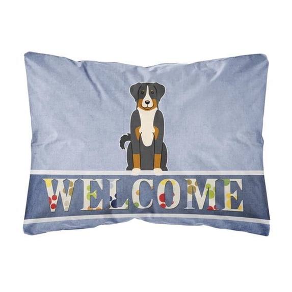 Carolines Treasures BB5624PW1216 Appenzeller Sennenhund Welcome Canvas Fabric Decorative Pillow