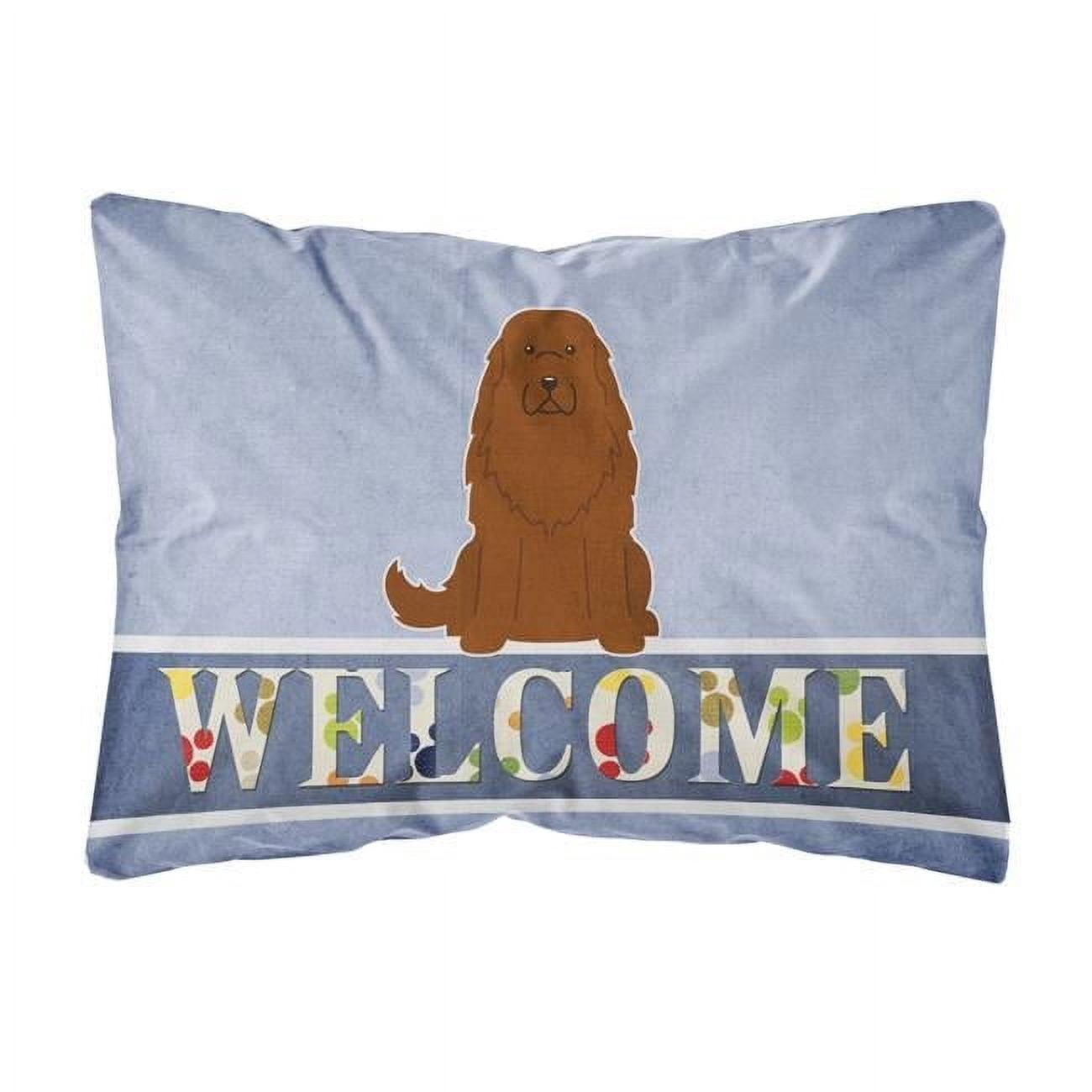 Carolines Treasures BB5631PW1216 Caucasian Shepherd Dog Welcome Canvas Fabric Decorative Pillow, 12H x16W, multicolor