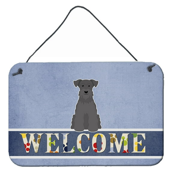 Carolines Treasures BB5632DS812 Miniature Schanuzer Black Welcome Wall or Door Hanging Prints