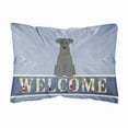 thumbnail image 1 of Carolines Treasures BB5632PW1216 Miniature Schnauzer Black Welcome Canvas Fabric Decorative Pillow, 12H x16W, multicolor, 1 of 3