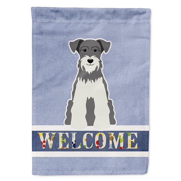Caroline's Treasures BB5635CHF Miniature Schanuzer Salt and Pepper Welcome Flag Canvas House Size , Large, multicolor