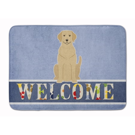 Carolines Treasures BB5636RUG Yellow Labrador Welcome Machine Washable Memory Foam Mat 19 X 27" multicolor