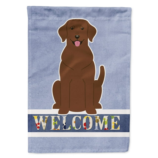 Carolines Treasures BB5637CHF Chocolate Labrador Welcome Flag Canvas House Size