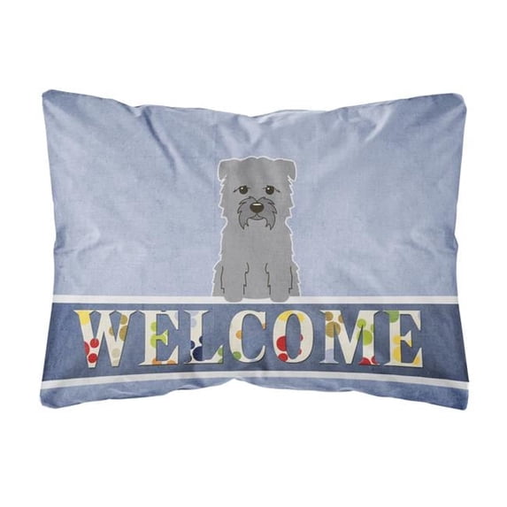 Carolines Treasures BB5640PW1216 Glen of Imal Grey Welcome Canvas Fabric Decorative Pillow, 12H x16W, multicolor